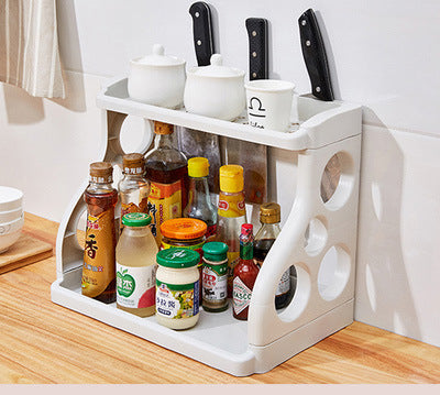 Two-Tier Kitchen Dish and Knife Storage Rack