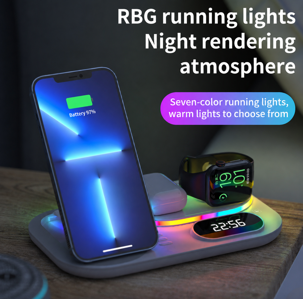 25W Foldable 3-in-1 Wireless Charger