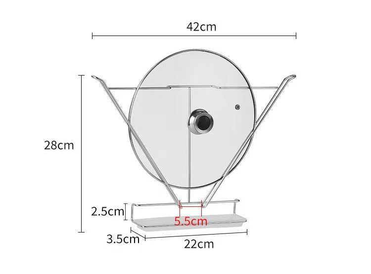 No-Drill Wall-Mounted Pot Lid Storage Rack