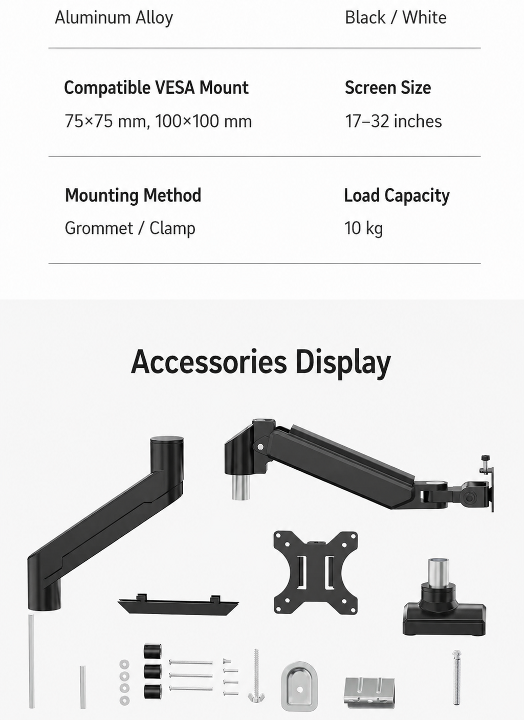 Rotating Monitor Arm Desk Mount