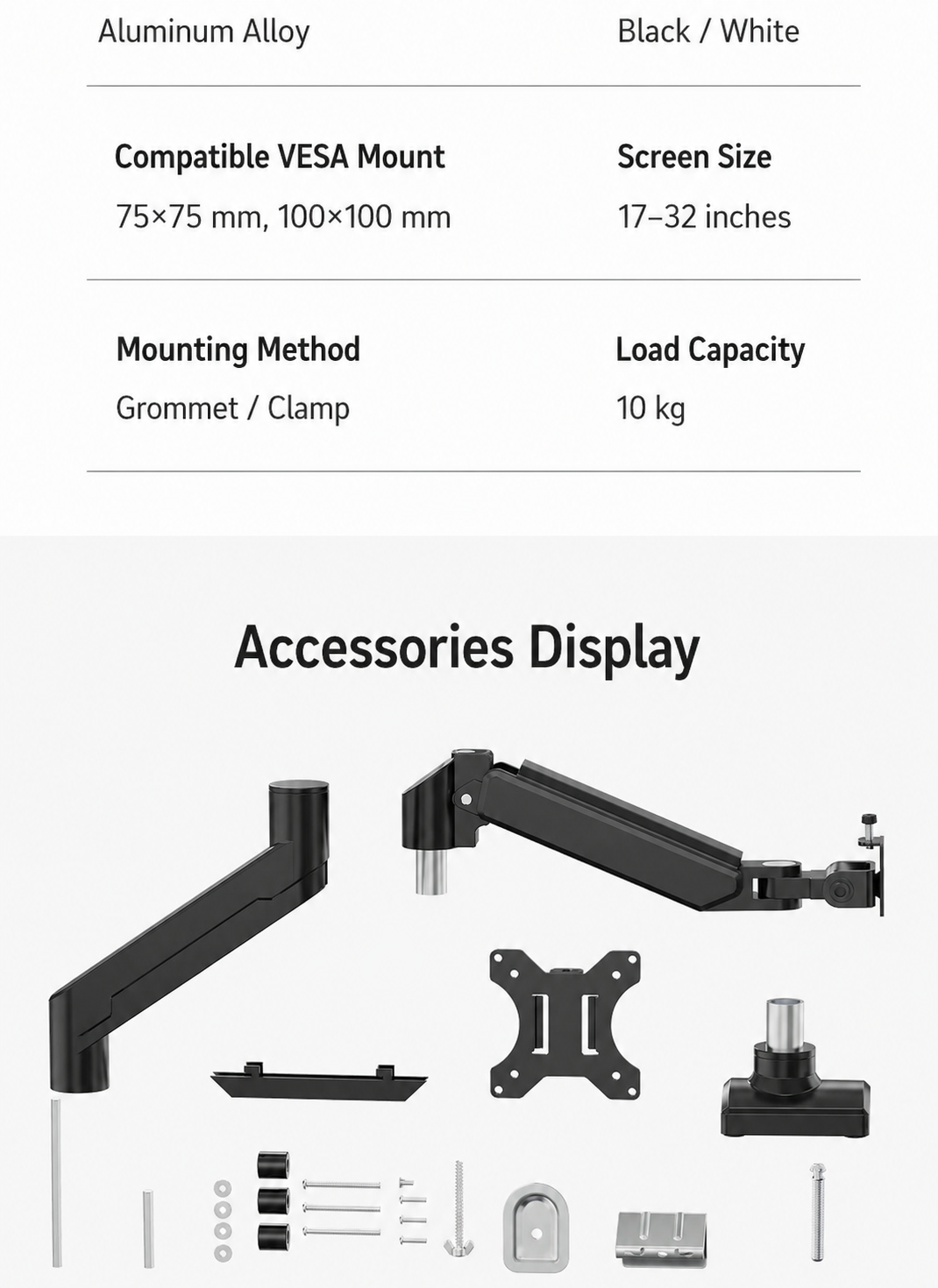 Rotating Monitor Arm Desk Mount