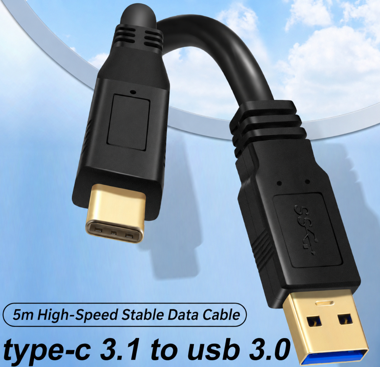 USB 3.0 to Type-C Extension Cable