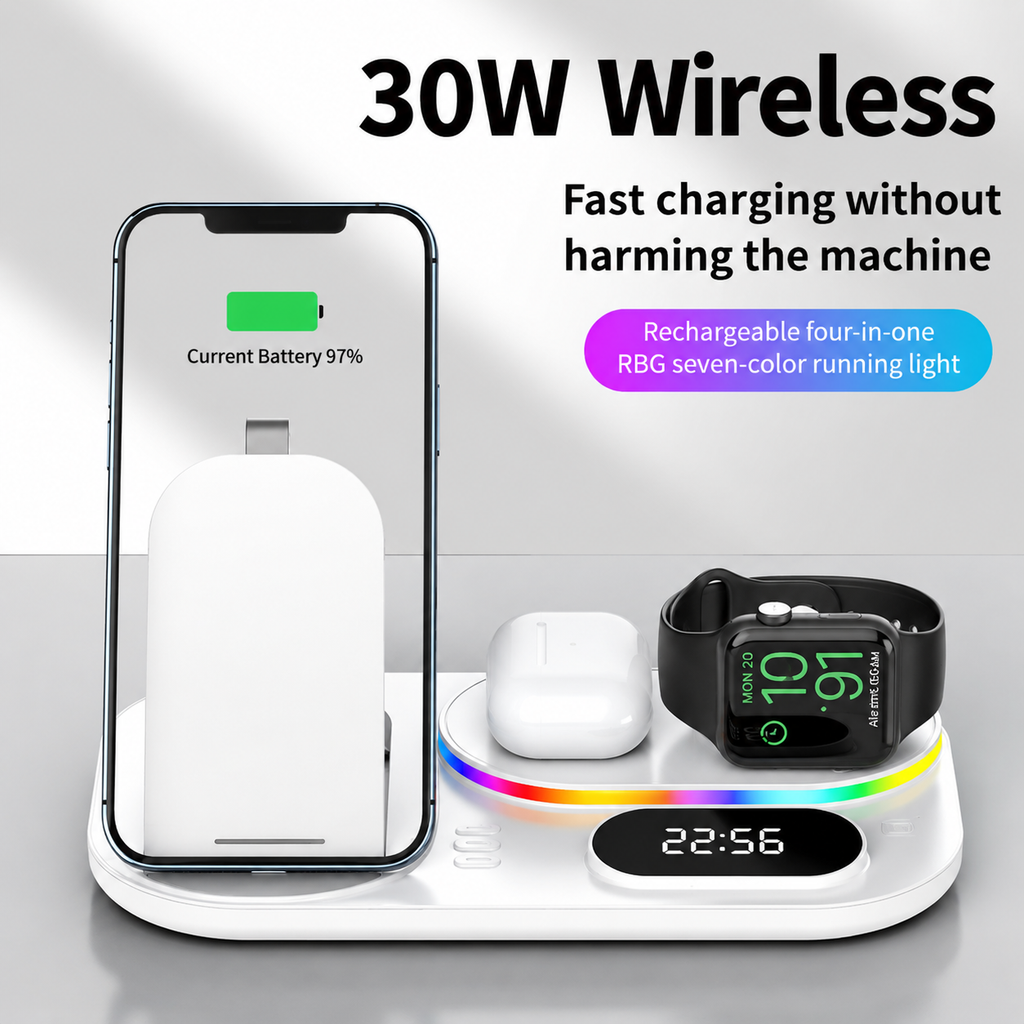 25W Foldable 3-in-1 Wireless Charger