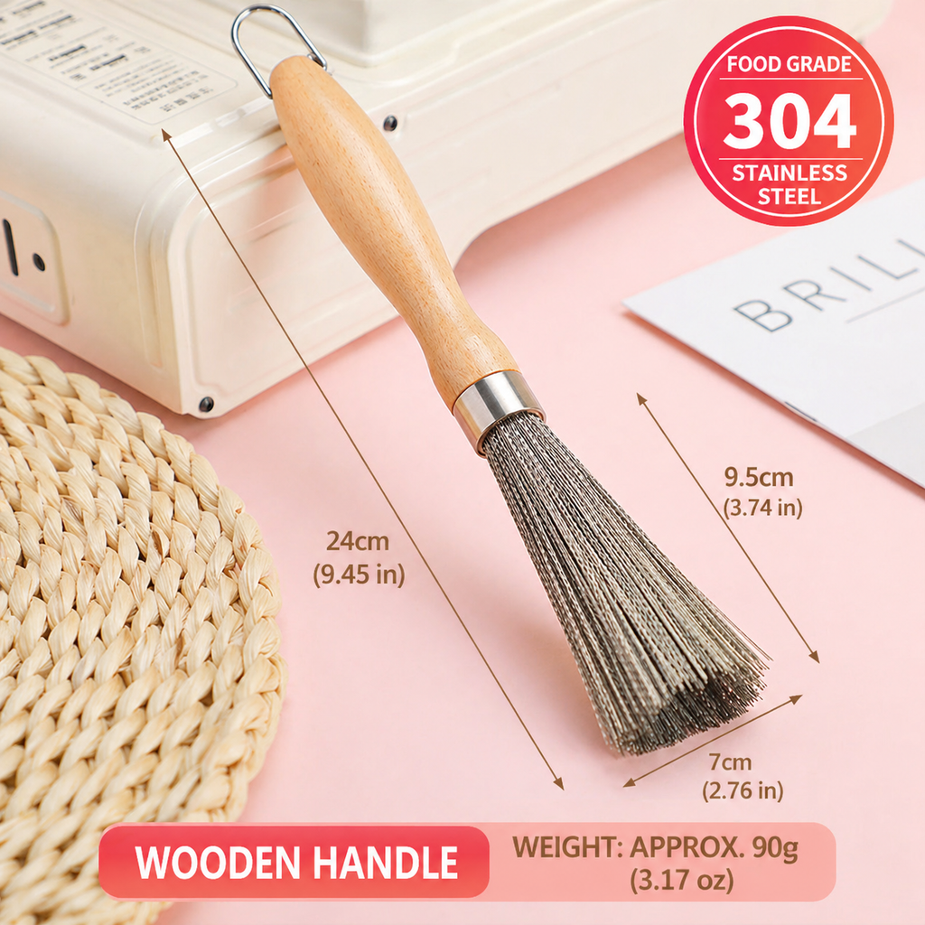 Heavy-Duty 304 Stainless Steel Pot Cleaning Brush