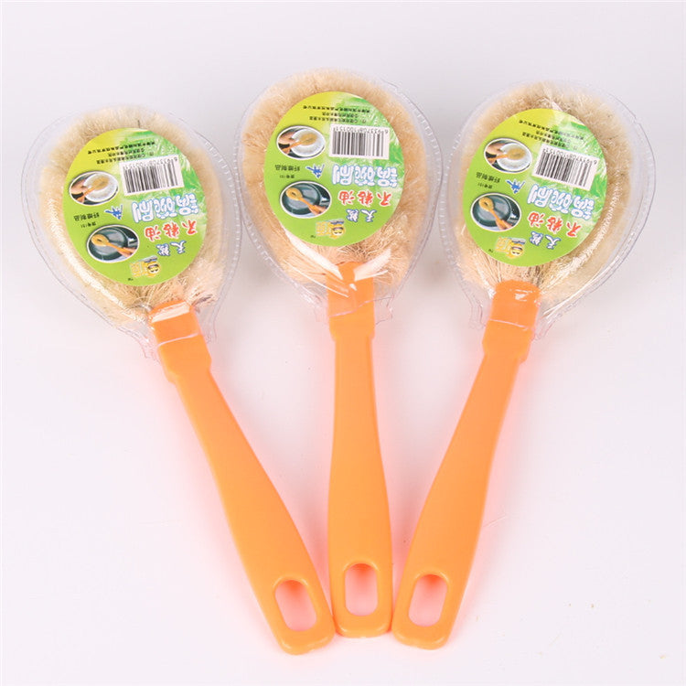 Natural Fiber Wooden Pot Brush for Dishes & Cookware