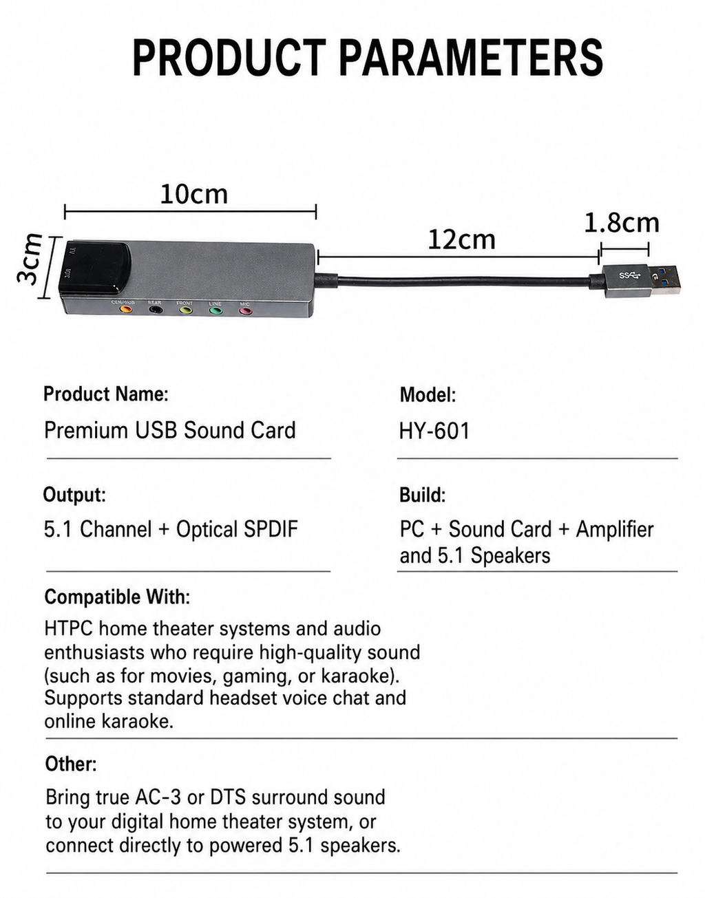 5.1 USB Optical External Sound Card