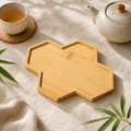 Bamboo Tea Tray & Small Serving Coaster for Kitchen Decor