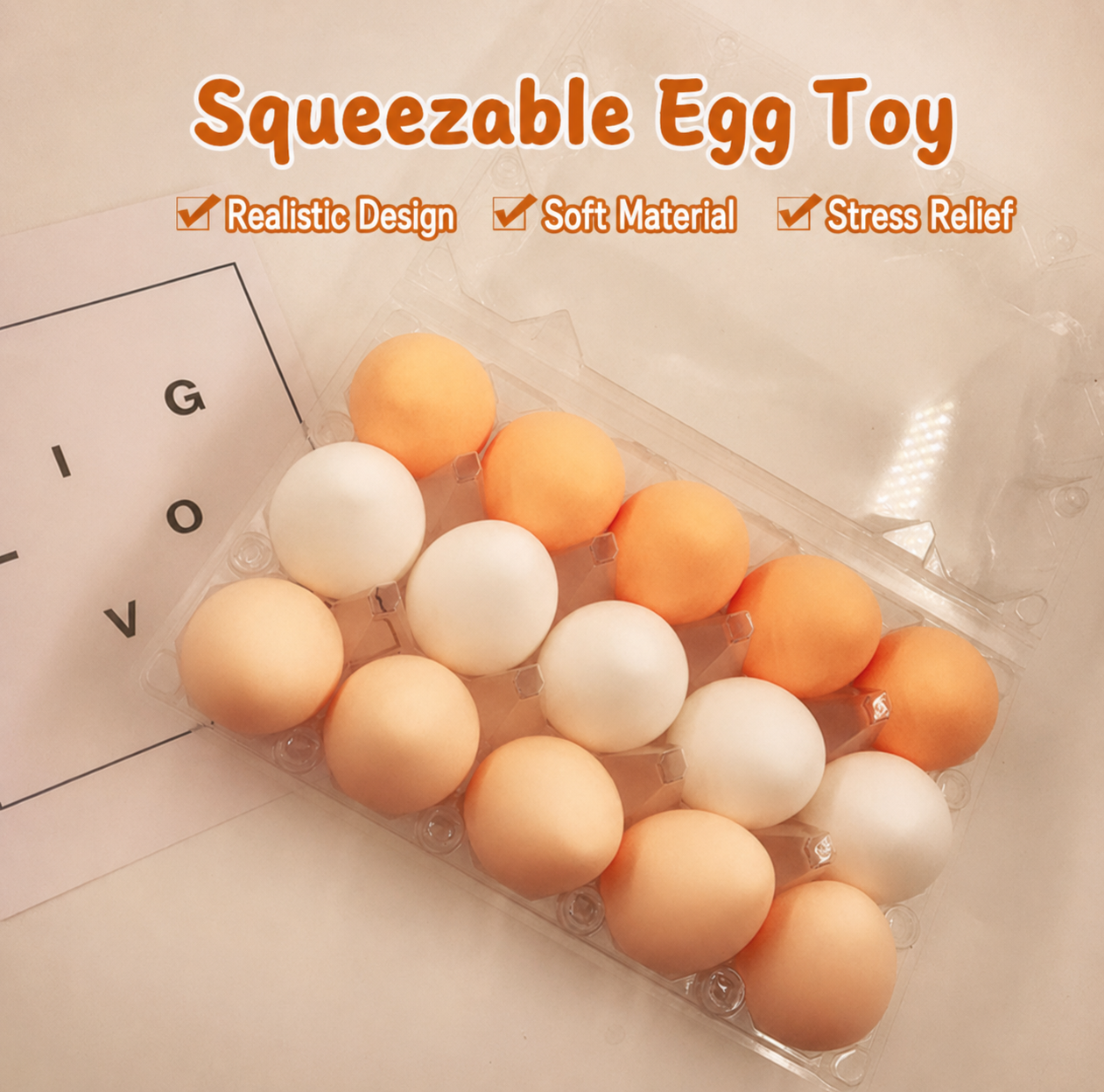 Squeezable Stress Relief Egg Toy