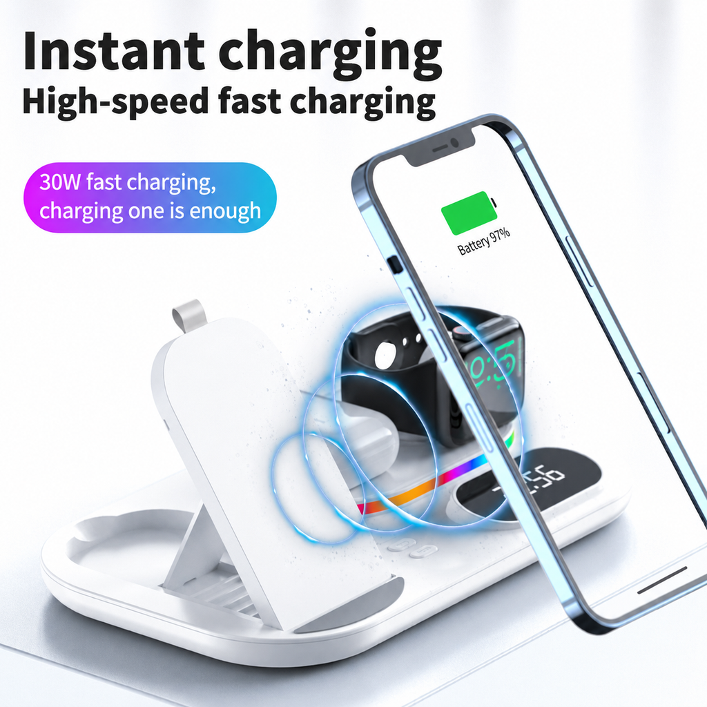 25W Foldable 3-in-1 Wireless Charger