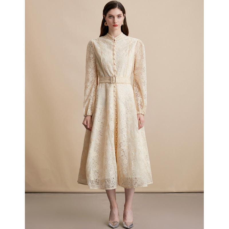 Elegant Lace Embroidered Maxi Dress