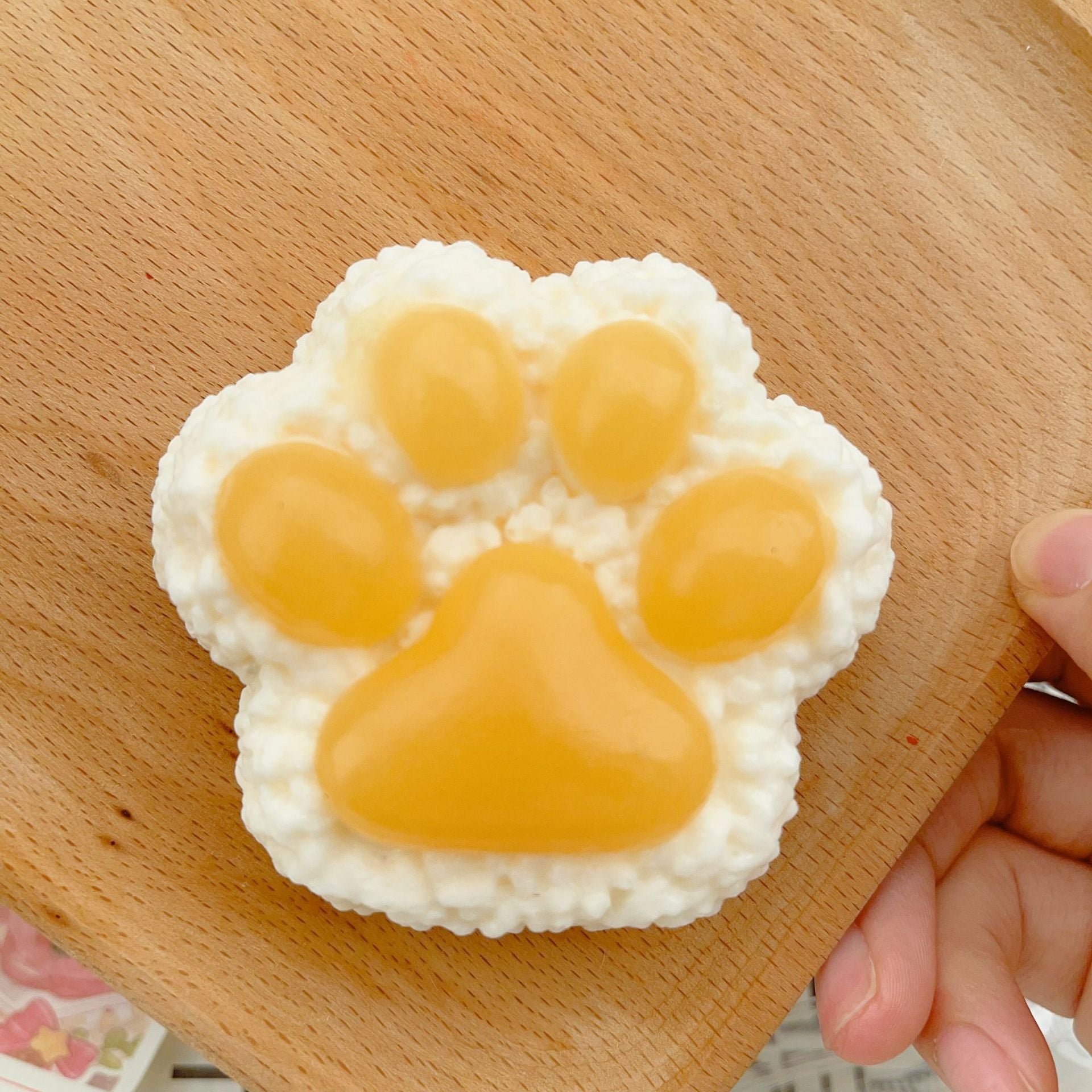 Stuffed Rice Ball Cat Paw Squeeze Toy