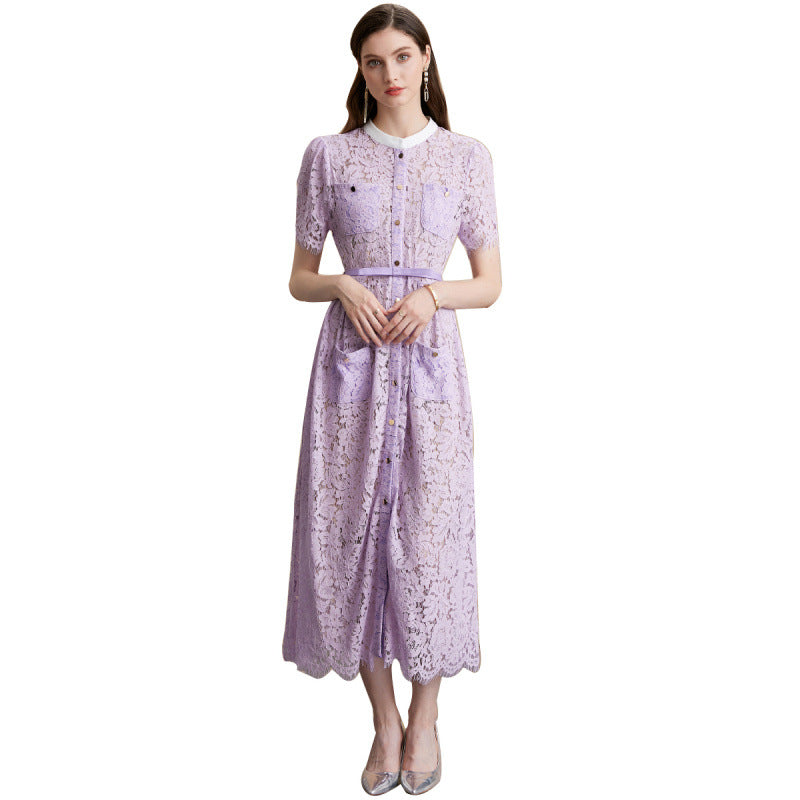 Women’s Lace Short Sleeve Maxi Dress