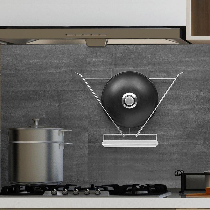 No-Drill Wall-Mounted Pot Lid Storage Rack