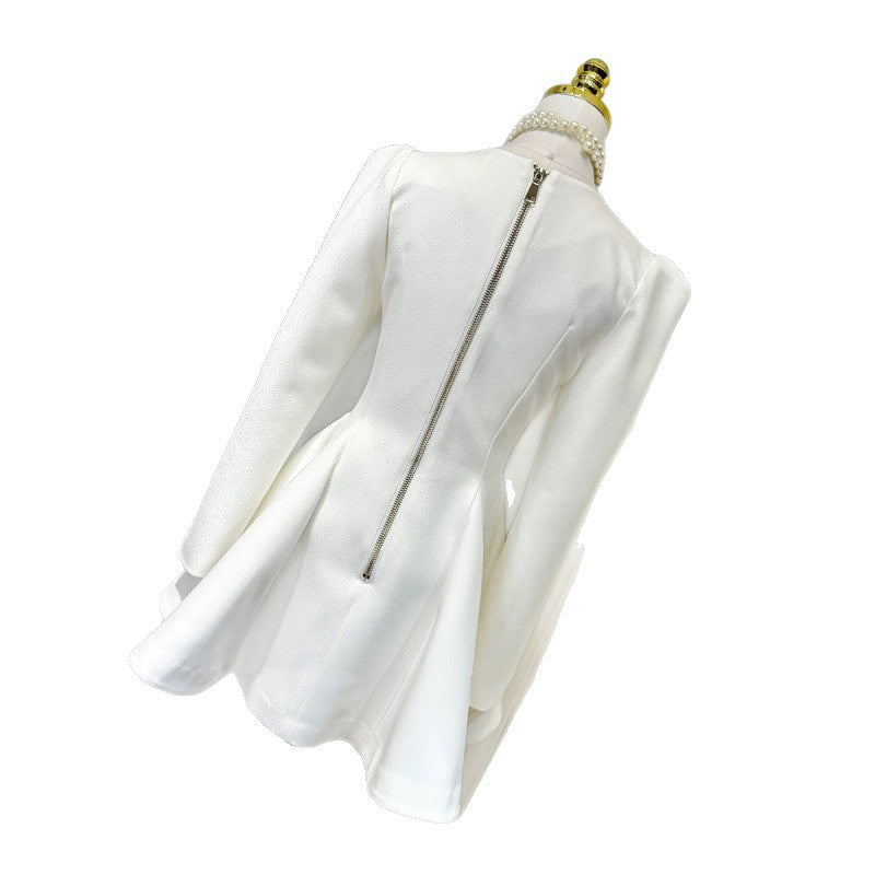 Double Breasted Pleated Mini Dress