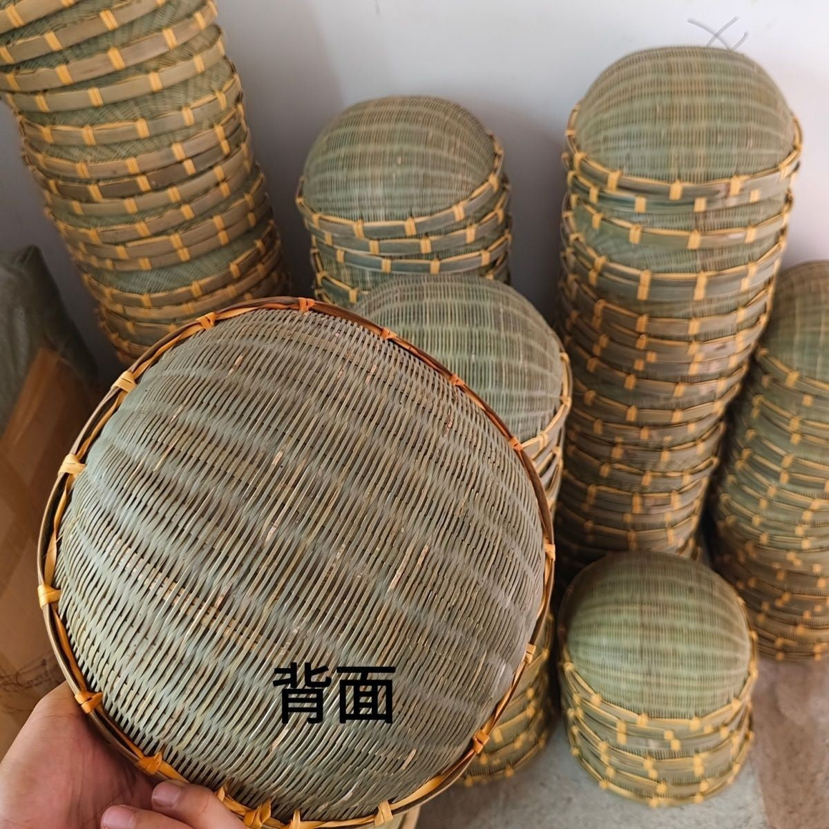 Bamboo Woven Bamboo Products, Round Dustpan, Vegetable Washing And Draining Basket, Storage Basket, Cooked Food, Steamed Bread Basket, Bamboo Rice Washing Basket, Pastoral Style