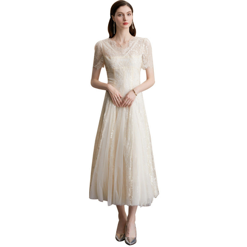 Embroidered Lace Mesh Princess Dress