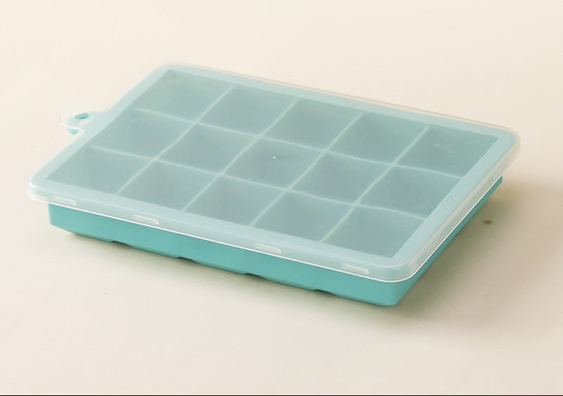 Food-grade Silicone Ice Cube Tray with Lid, Ice Making Mold, Household DIY Ice Maker, Popular Ice Mold for Fruit Tea & Drinks.