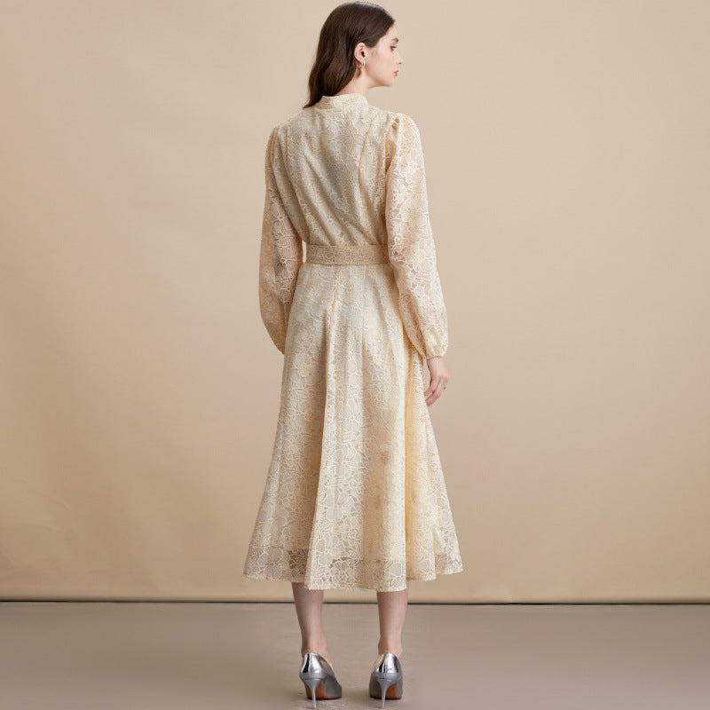 Elegant Lace Embroidered Maxi Dress