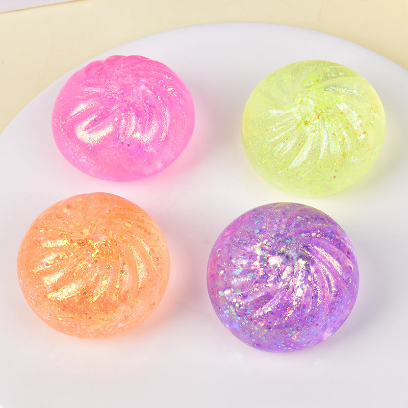 Glitter Bun Squishy Stress Relief Ball