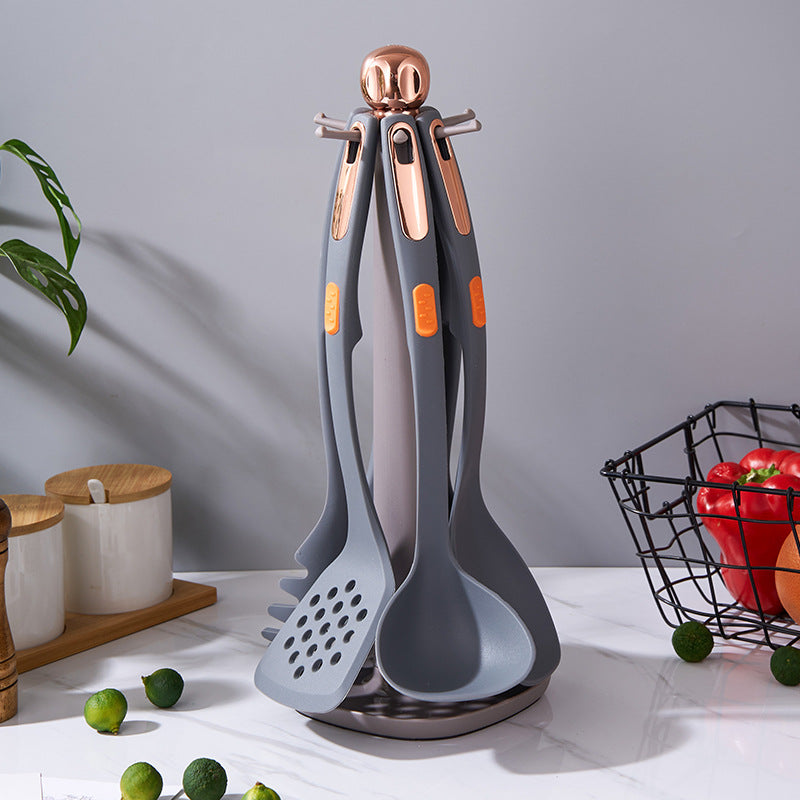 Silicone Kitchen Utensil Set with Storage Rack