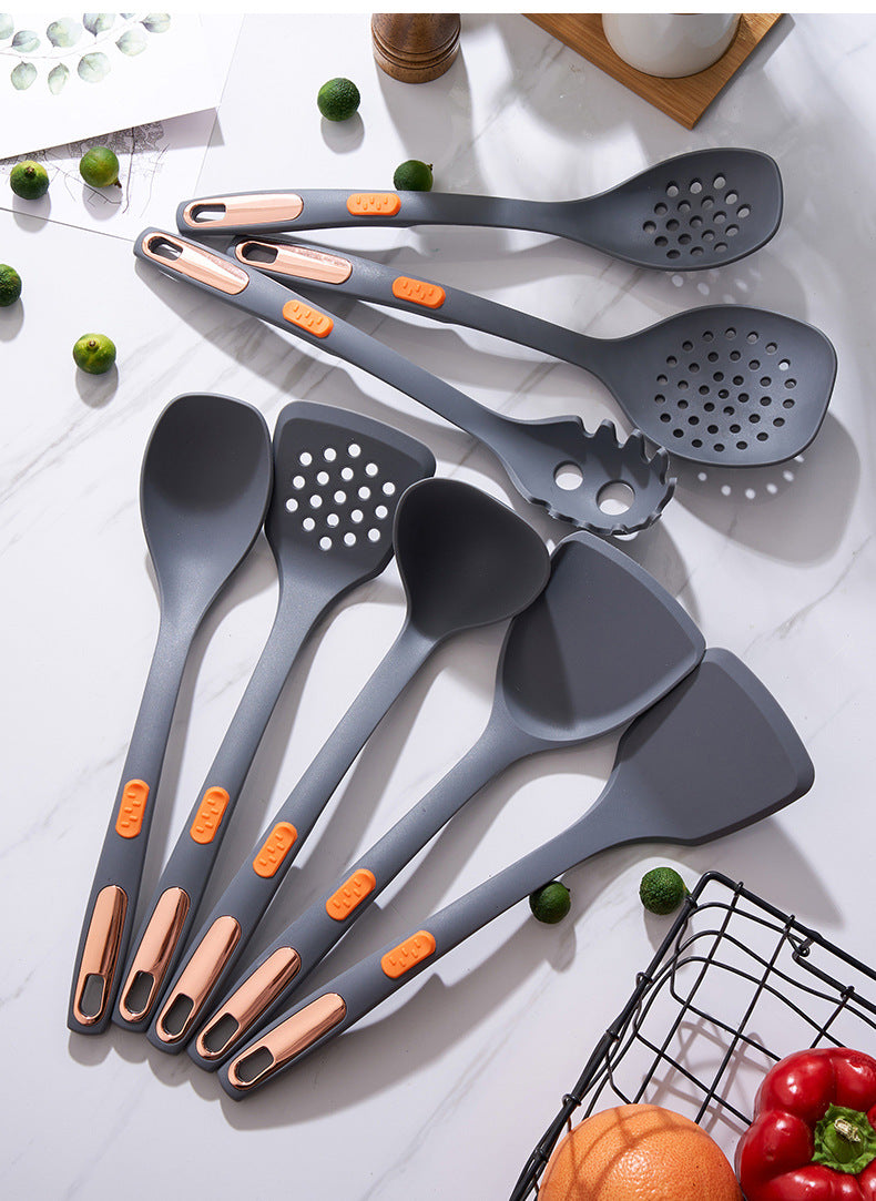 Silicone Kitchen Utensil Set with Storage Rack