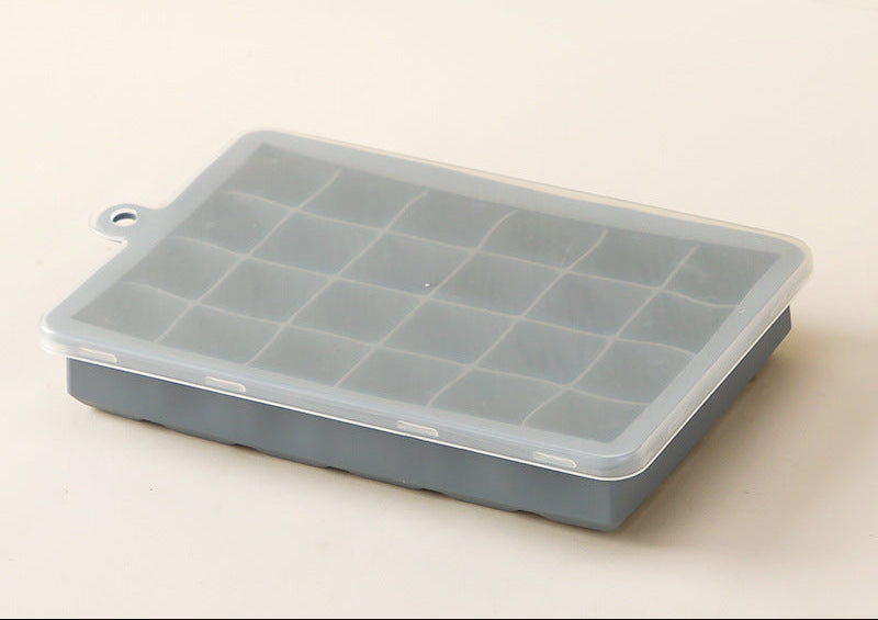 Food-grade Silicone Ice Cube Tray with Lid, Ice Making Mold, Household DIY Ice Maker, Popular Ice Mold for Fruit Tea & Drinks.