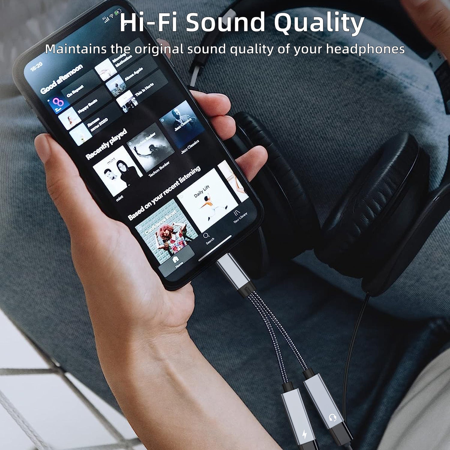 2-in-1 Type-C to 3.5mm Headphone Adapter
