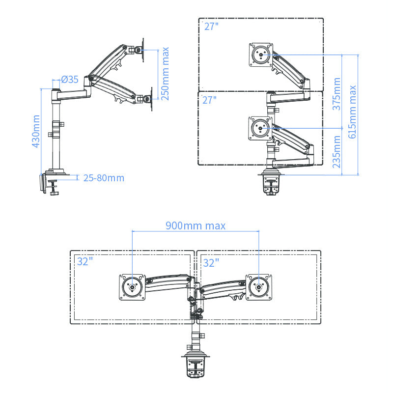 Rotating Monitor Arm Desk Mount