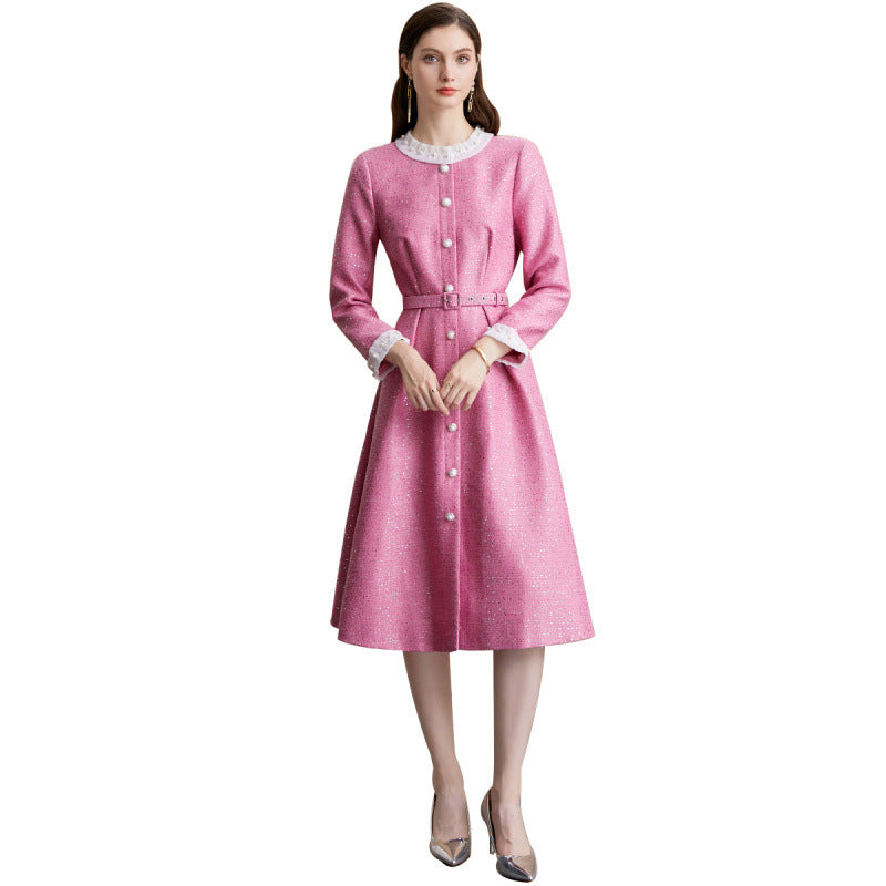 Vintage Belted Button Dress