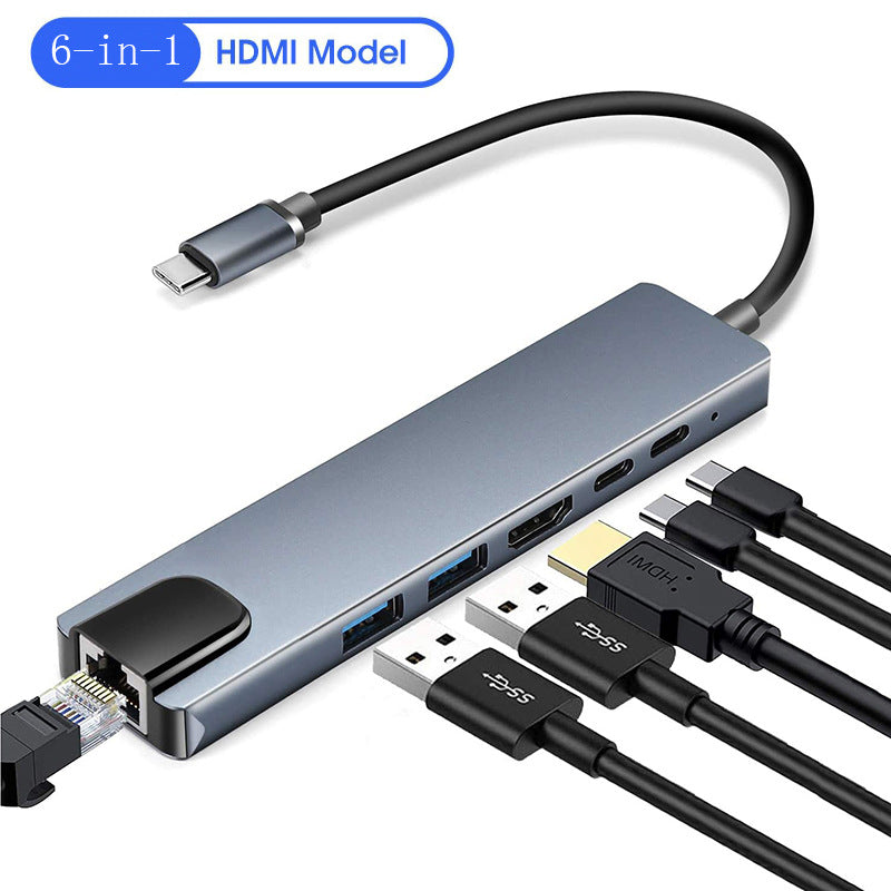 6-in-1 USB-C Hub with HDMI & Ethernet