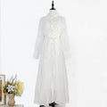 Lace Embroidered Collar Maxi Dress