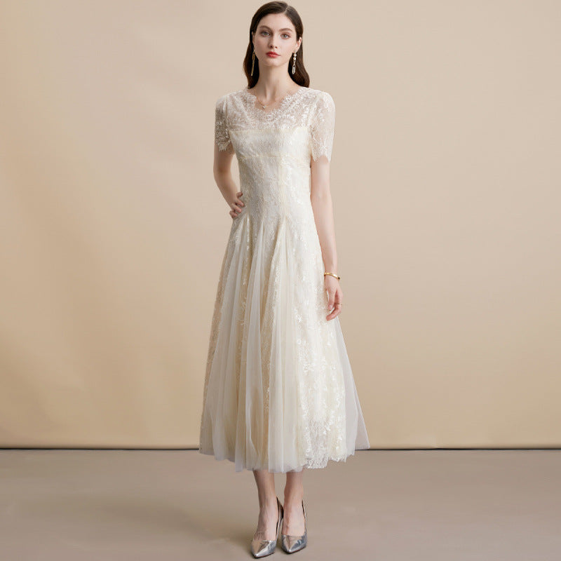 Embroidered Lace Mesh Princess Dress