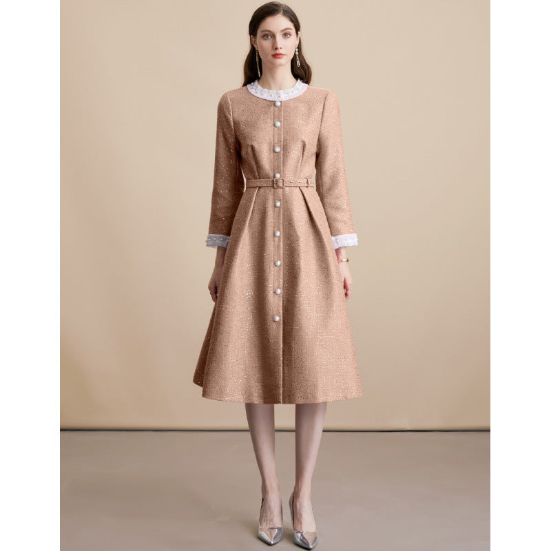 Vintage Button Belted Dress