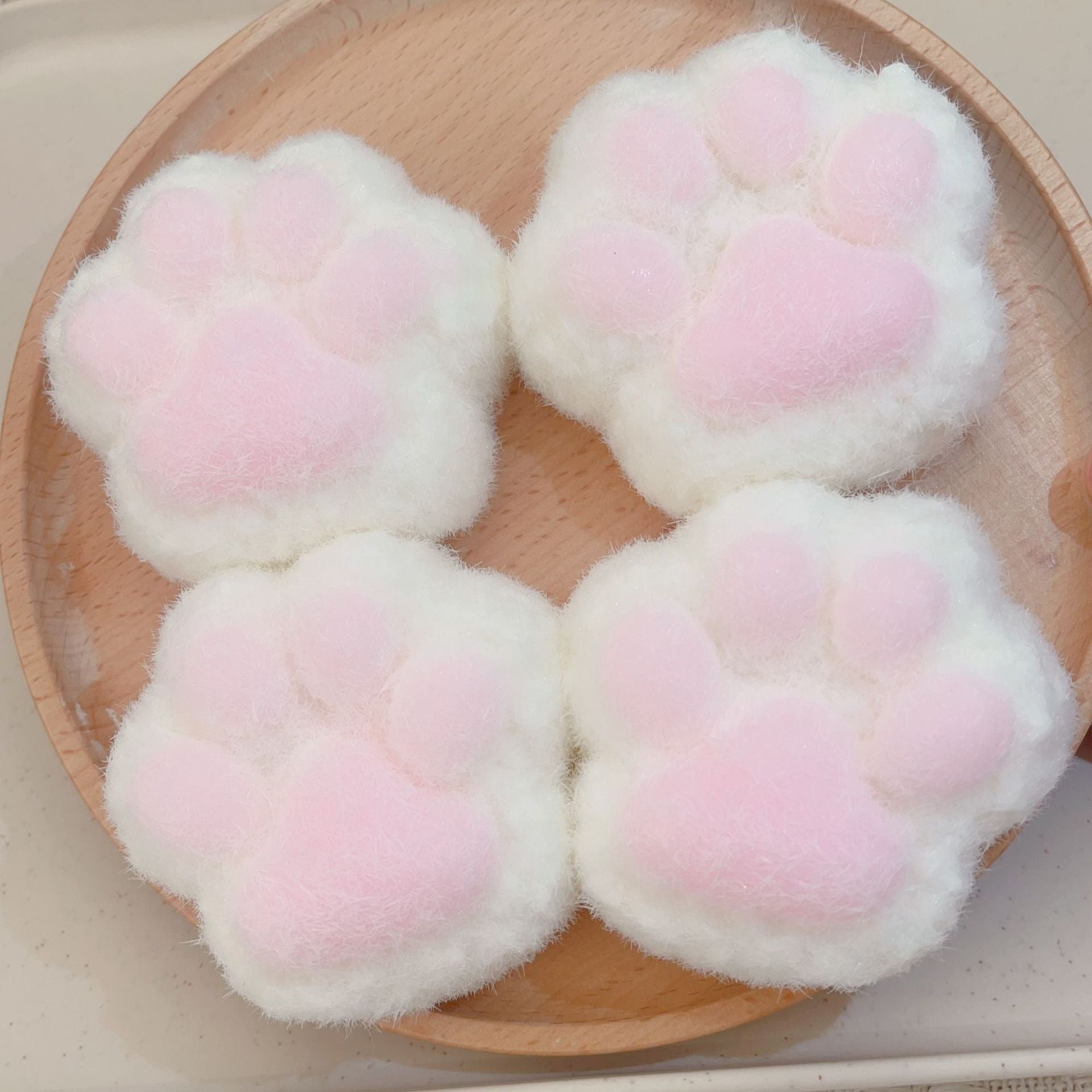 Stuffed Rice Ball Cat Paw Squeeze Toy