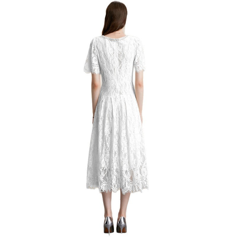 Pearl Rhinestone Lace Dress