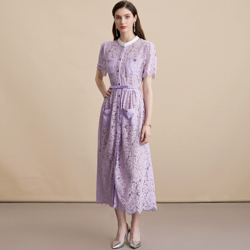 Women’s Lace Short Sleeve Maxi Dress