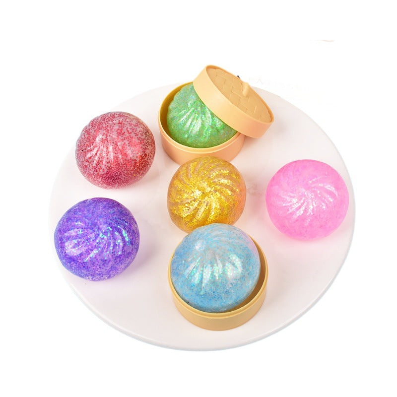 Glitter Bun Squishy Stress Relief Ball
