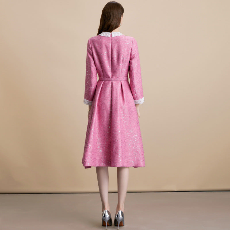 Vintage Belted Button Dress