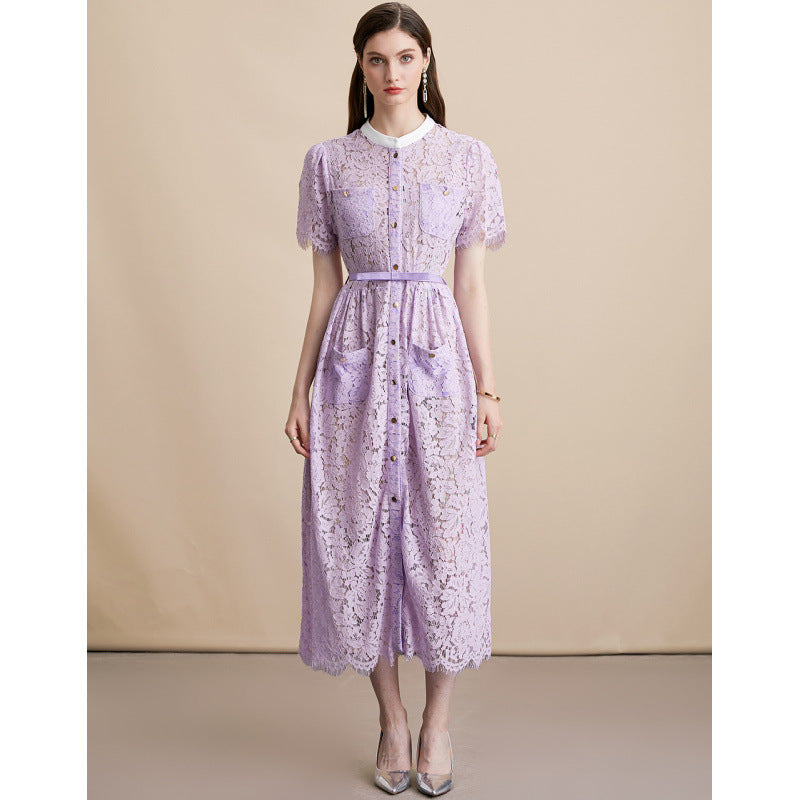 Women’s Lace Short Sleeve Maxi Dress