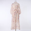 Printed Button Maxi Dress Set