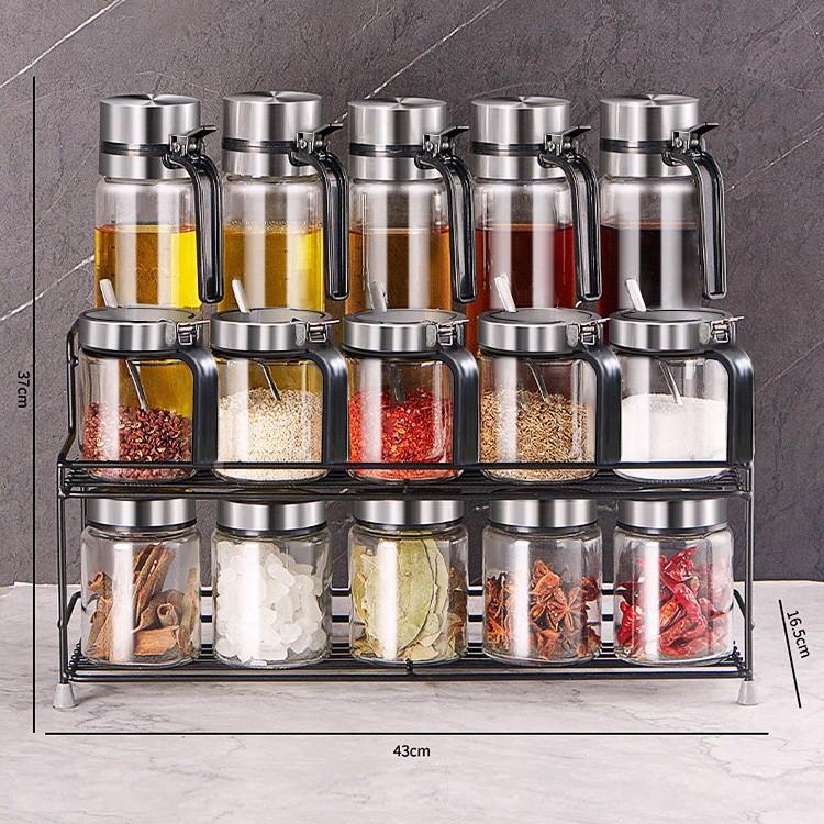 Glass Seasoning Jar and Oil Bottle Set