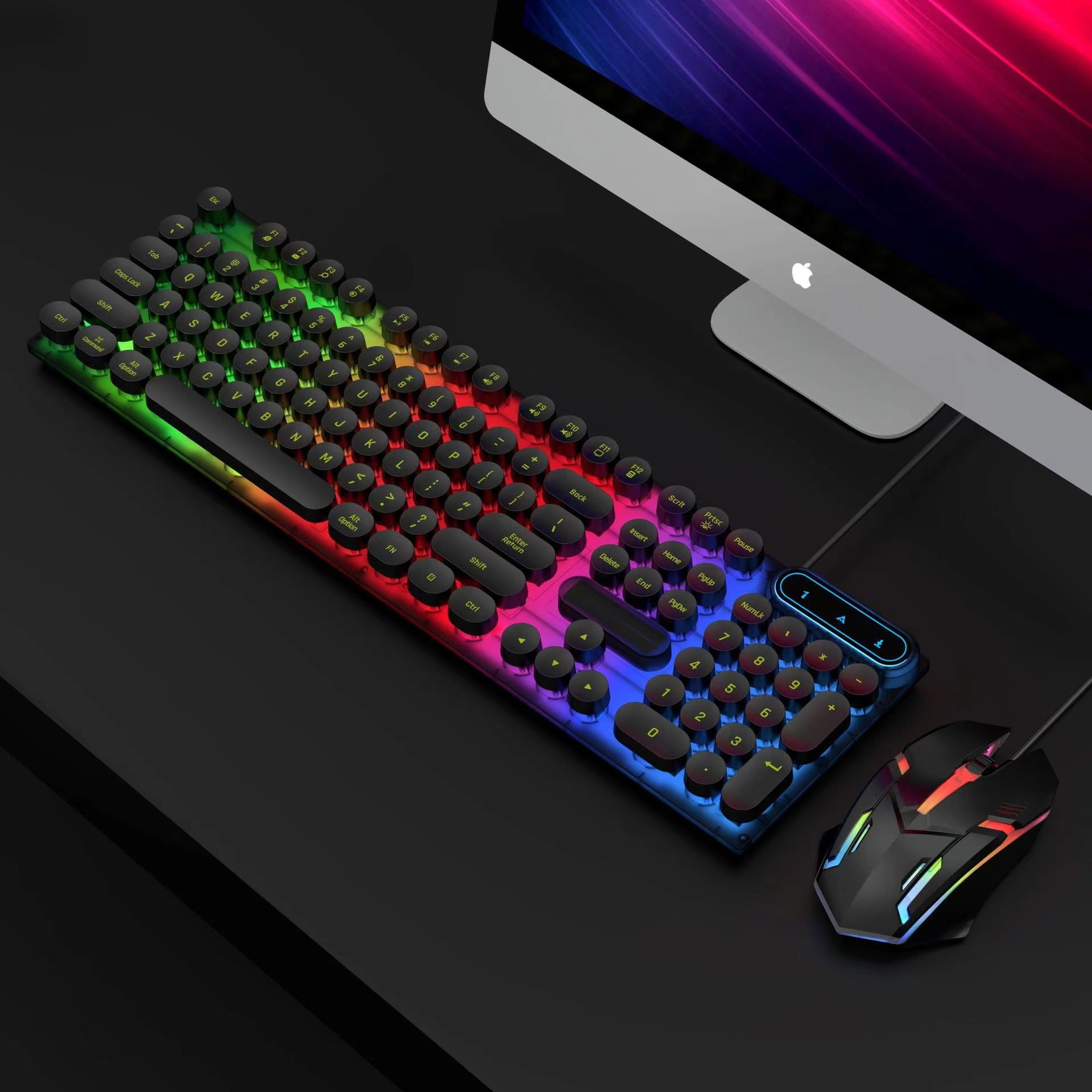 D500 Punk Backlit Keyboard Mouse Set