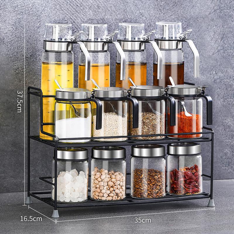 Glass Seasoning Jar and Oil Bottle Set
