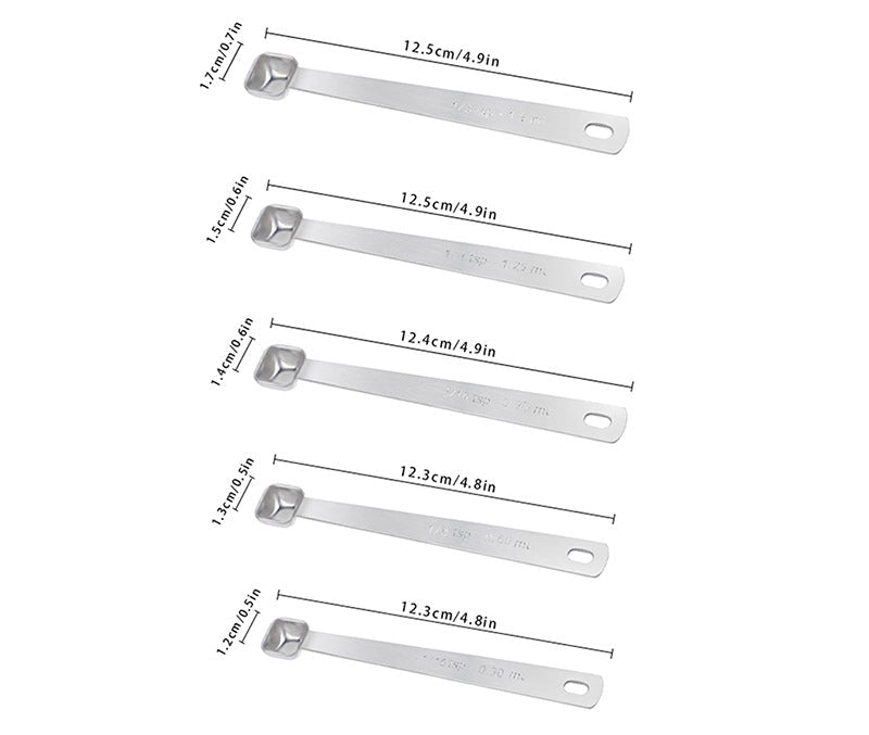 5-Piece Stainless Steel Measuring Spoon Set for Baking & Seasoning