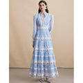 French Lace Embroidered Maxi Dress