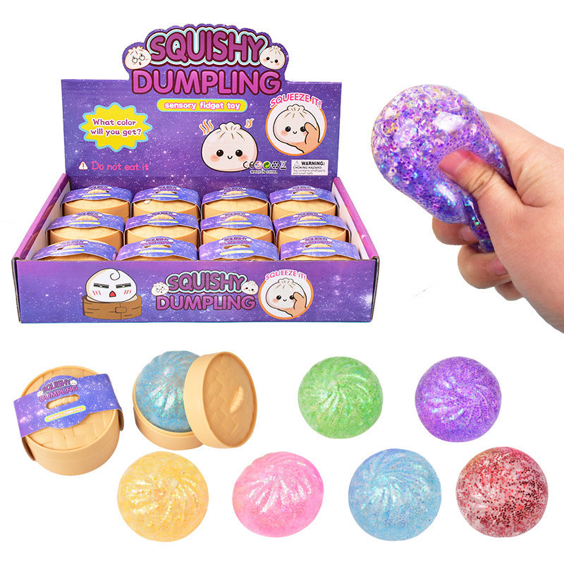 Glitter Bun Squishy Stress Relief Ball