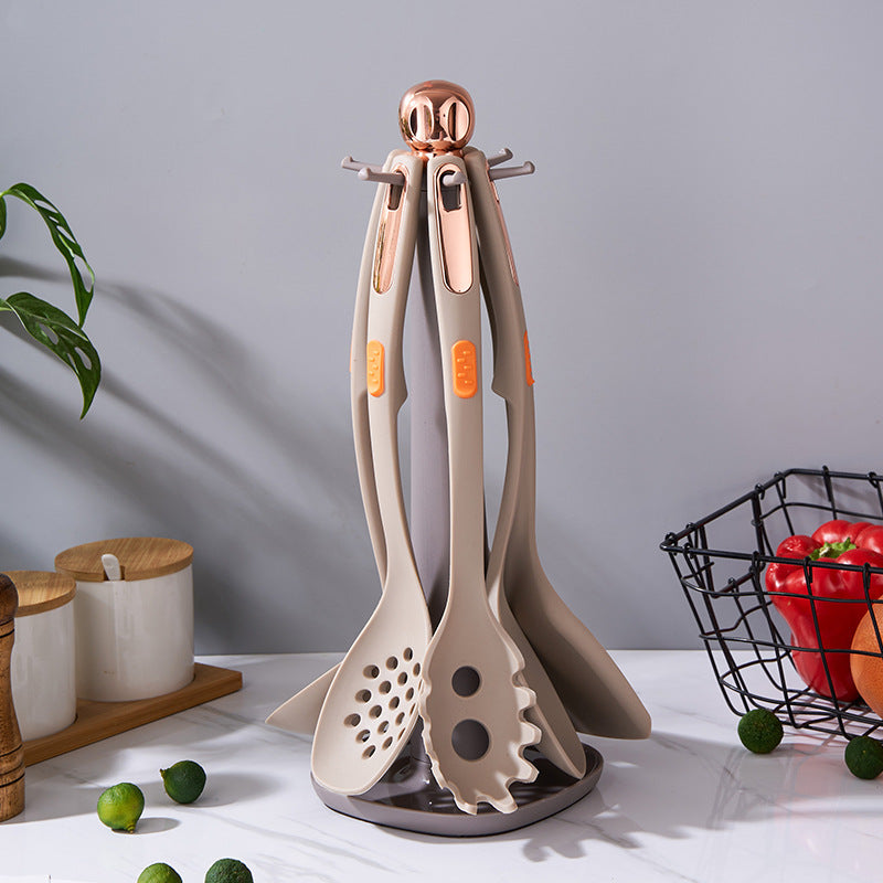 Silicone Kitchen Utensil Set with Storage Rack