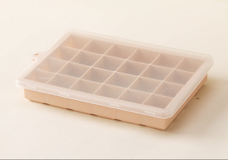 Food-grade Silicone Ice Cube Tray with Lid, Ice Making Mold, Household DIY Ice Maker, Popular Ice Mold for Fruit Tea & Drinks.