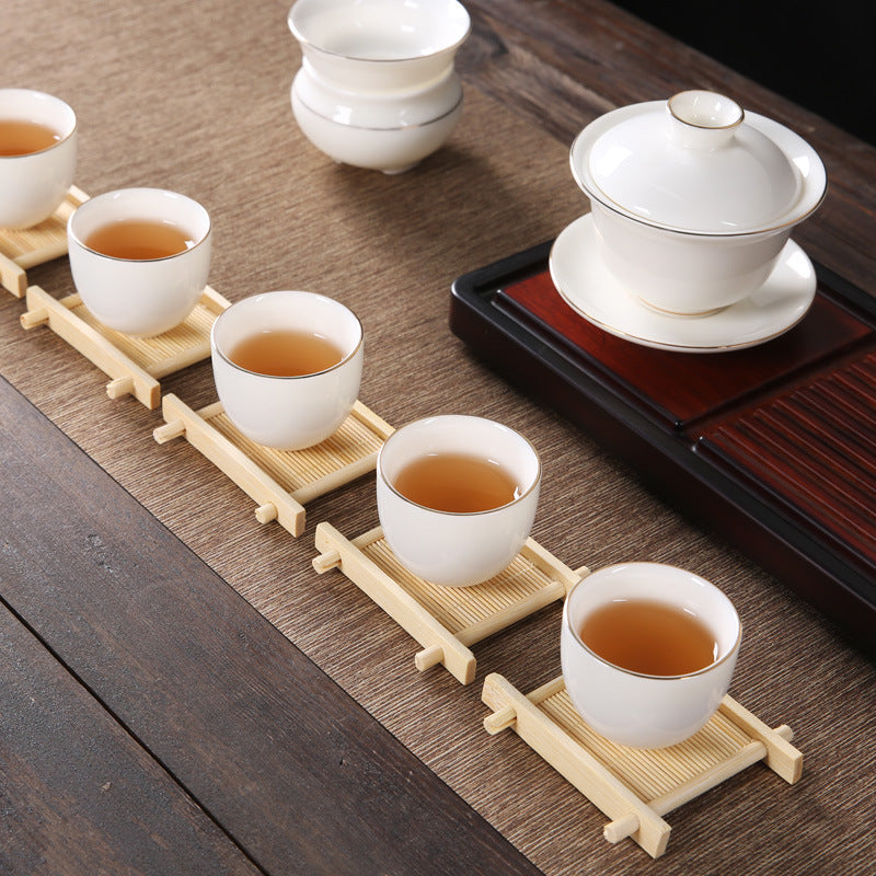 Bamboo Tea Coaster, Tic-Tac-Toe Coaster, Round Square Pad, Insulation Pad, Saucer, Wedding Pastry Pad, Trinket Decorative Pad