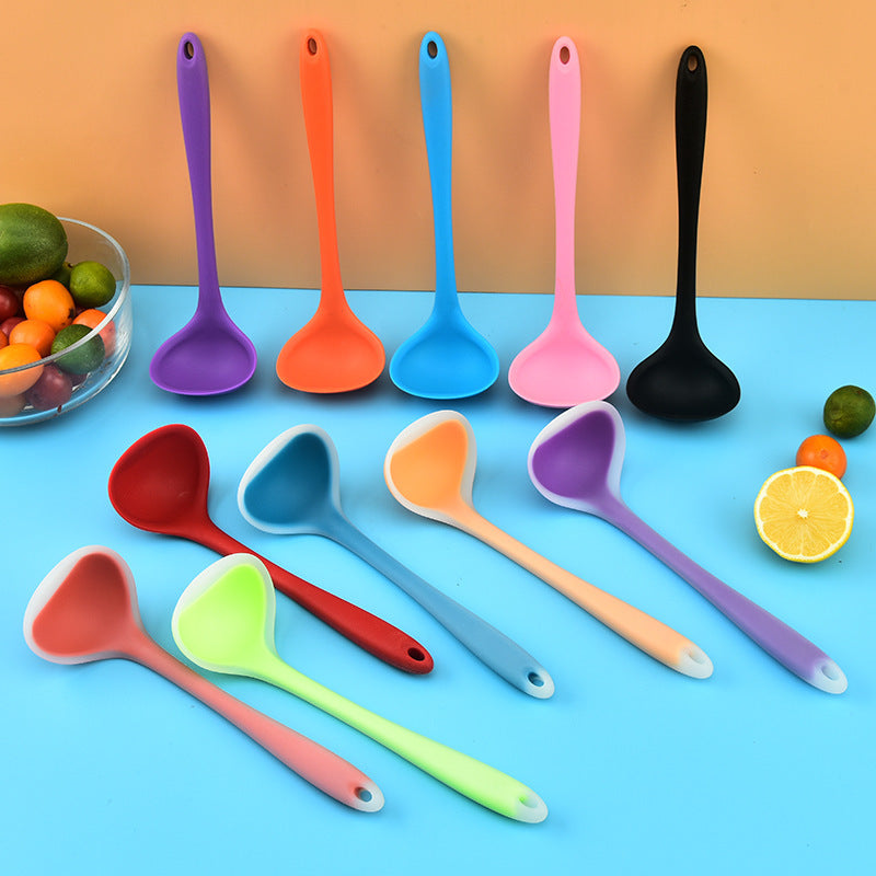 One-Piece Silicone Soup Ladle for Nonstick Cookware